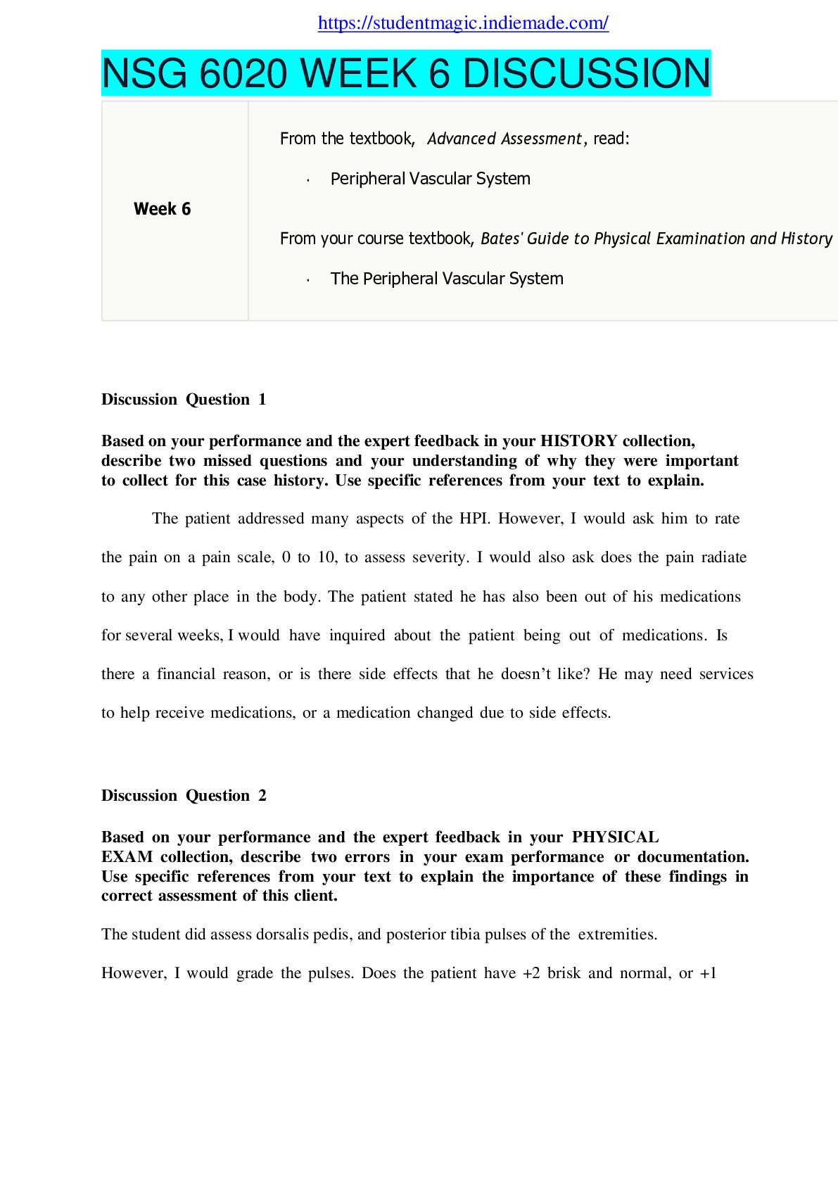 Preview image for NSG 6020 WEEK 6 DISCUSSION